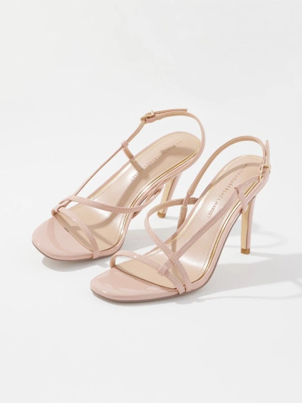 WHBM Antique Blush Strappy Heeled Sandals Sz 9